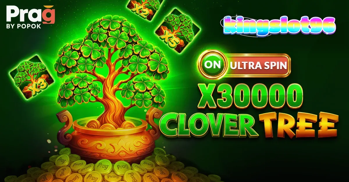 Tampilan visual slot Clover Tree x30000 Prag dengan tema Irlandia yang ceria